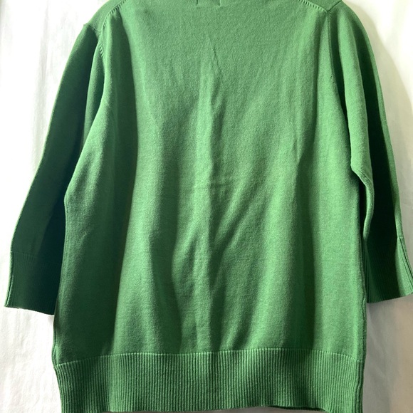 NWOT L.L.Bean classic women’s pea green button front cardigan. SZ M - Picture 4 of 9